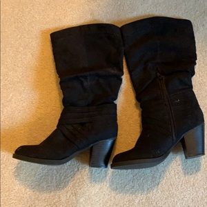 Black Faux Suede Boots